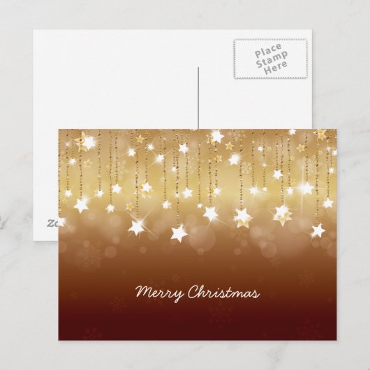 Vrolijke Tollende Sterren 3 van Kerstmis Feestdagenkaart (Voorkant / Achterkant)