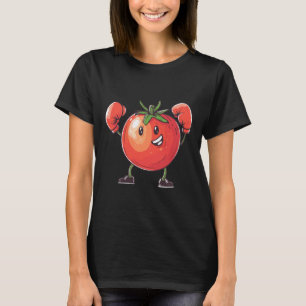 Vrolijke tomaat met bokshandschoenen leuk t-shirt