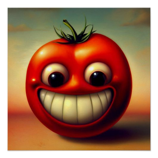 Vrolijke tomaat perfect poster (Voorkant)