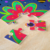 Vrolijke Trendy Floral Inspirivity Jigsaw Puzzle Legpuzzel (Zijkant)