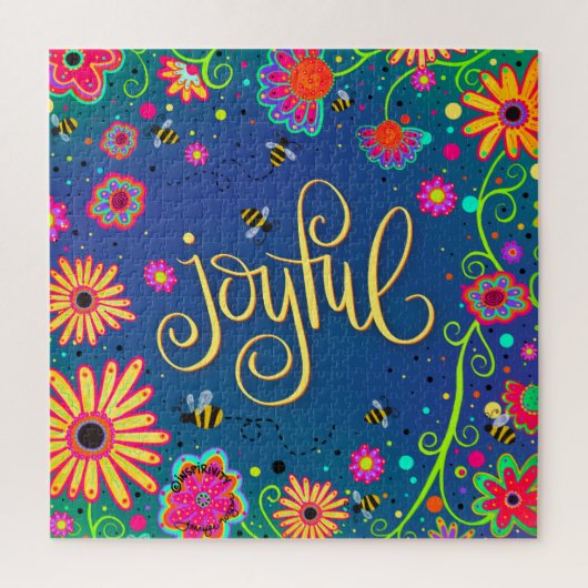 Vrolijke Trendy Floral Inspirivity Jigsaw Puzzle Legpuzzel (Verticaal)