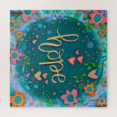 Vrolijke Trendy Hope Heart Floral Inspirivity Legpuzzel (Horizontaal)