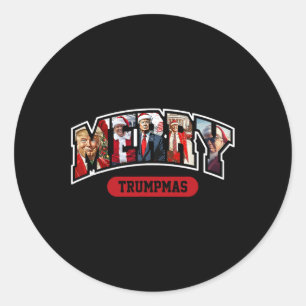 Vrolijke Trumpmas Kerst Trump Pyjama Ronde Sticker