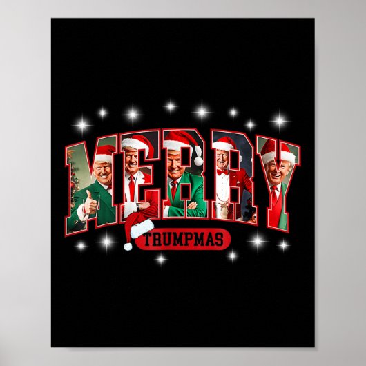 Vrolijke Trumpmas Santa Trump Grappige Kerstpyjama Poster (Voorkant)