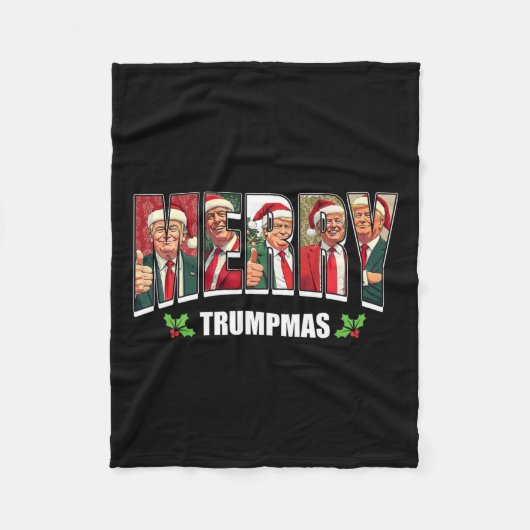 Vrolijke Trumpmas Santa Trump Kerstpyjama Grappig Fleece Deken (Voorkant)