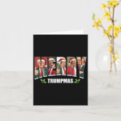 Vrolijke Trumpmas Santa Trump Kerstpyjama Grappig Kaart (Gele Bloem)