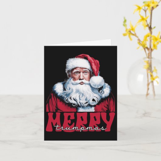 Vrolijke Trumpmas Santa Trump Kerstpyjama Grappig Kaart (Gele Bloem)