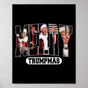 Vrolijke Trumpmas Santa Trump Kerstpyjama Grappig Poster