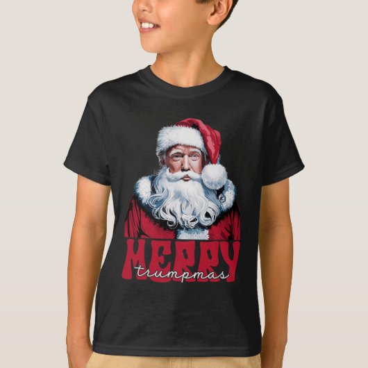 Vrolijke Trumpmas Santa Trump Kerstpyjama Grappig T-shirt (Voorkant)