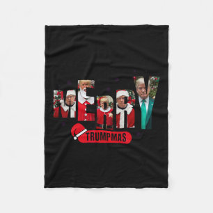 Vrolijke Trumpmas Santa Trump Kerstpyjama Humor Fleece Deken