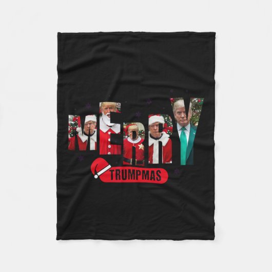Vrolijke Trumpmas Santa Trump Kerstpyjama Humor Fleece Deken (Voorkant)