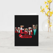 Vrolijke Trumpmas Santa Trump Kerstpyjama Humor Kaart (Gele Bloem)