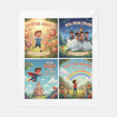 Vrolijke Tuinavonturen voor Kinderen & Huisdieren Fleece Deken (Voorkant)