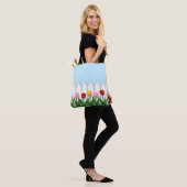 Vrolijke Tulp Bloementuin Aanpasbaar Tote Bag (Op model)
