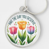 Vrolijke tulp - Inspirerend bloemen Sleutelhanger (Voorkant)