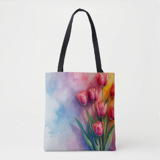Vrolijke tulpen waterverf Tas