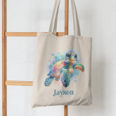 Vrolijke Turtle Waterverf - Kinder Oceanic Tote Bag