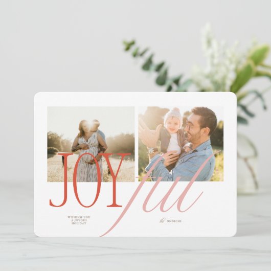 Vrolijke Typografie Kerst Kaart (Staand voorkant)