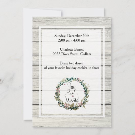 Vrolijke uitnodiging voor Cookie Exchange (Achterkant)