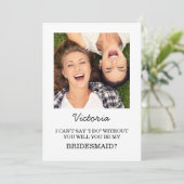 Vrolijke Uitnodigingskaart voor Bruidsmeisje Kaart (Staand voorkant)