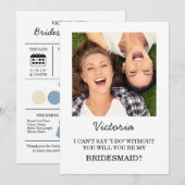 Vrolijke Uitnodigingskaart voor Bruidsmeisje Kaart (Voorkant / Achterkant)