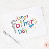 vrolijke vaderdag ovale sticker (Envelop)