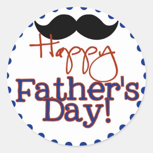 vrolijke vaderdag ronde sticker (Voorkant)