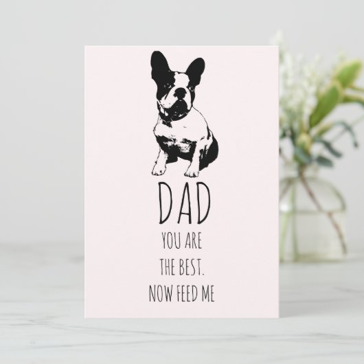 Vrolijke vaderdag van de hond feestdagenkaart (Staand voorkant)