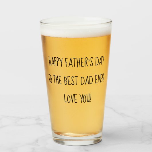 vrolijke vaders dag leuke kalligrafie glas (Voorkant gevuld)