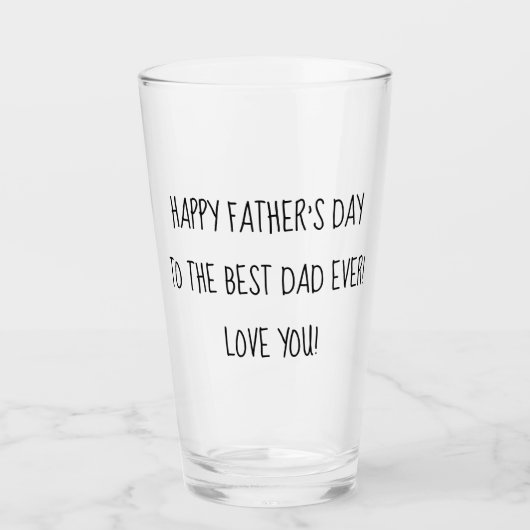 vrolijke vaders dag leuke kalligrafie glas (Voorkant)