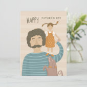 Vrolijke vaders dag. Pap dochter en grappige hond (Staand voorkant)