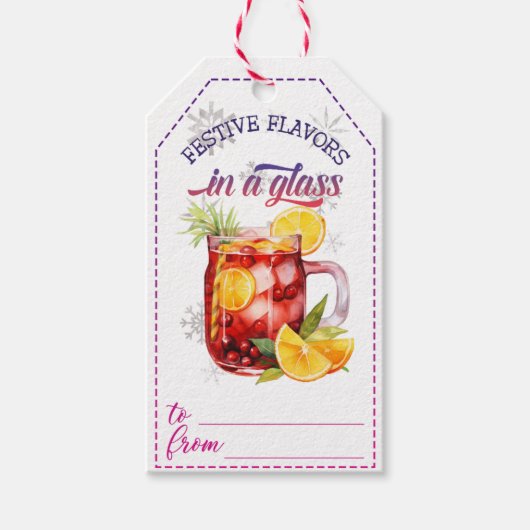 Vrolijke vakantie drink cadeau labels cadeaulabel (Voorkant)