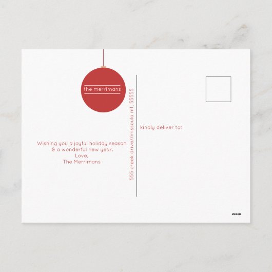 Vrolijke vakantie fotokaart feestdagenkaart (Achterkant)