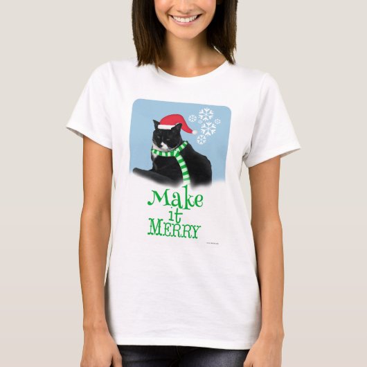Vrolijke vakantie kat t-shirt (Voorkant)