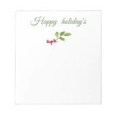 Vrolijke vakantie met holly bessen traditionele br notitieblok (Voorkant)