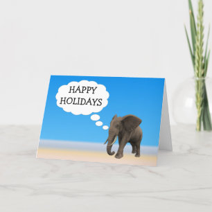 Vrolijke vakantie olifant feestdagen kaart