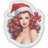 Vrolijke vakantie schoonheid en juichen sticker (Voorkant)