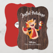 Vrolijke Vakantie Vos & vogel Plat Kaart (Voorkant / Achterkant)