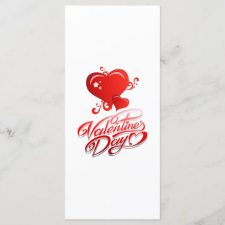 vrolijke valentijnsdag met rode harten menu