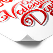 vrolijke valentijnsdag met rode harten poster (Hoek)
