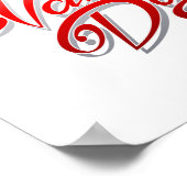 vrolijke valentijnsdag met rode harten poster (Hoek)