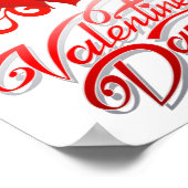 vrolijke valentijnsdag met rode harten poster (Hoek)