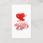 vrolijke valentijnsdag met rode harten visitekaartje (Achterkant)
