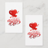 vrolijke valentijnsdag met rode harten visitekaartje (Voorkant / Achterkant)