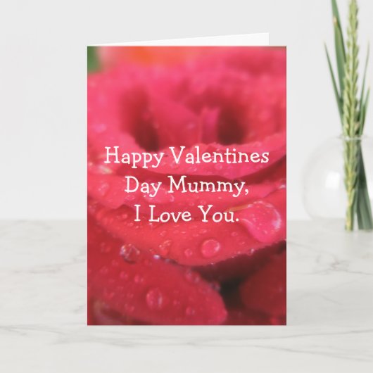 Vrolijke Valentijnsdag Mummy, ik hou van je. Feestdagen Kaart (Voorkant)
