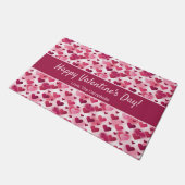 Vrolijke Valentijnsdag roze harten en aangepaste t Deurmat (Schuin)