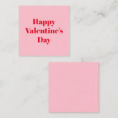Vrolijke Valentijnsdag roze rode moderne typografi Informatiekaartje (Voorkant / Achterkant)