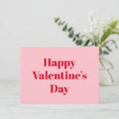 Vrolijke Valentijnsdag roze rode moderne typografi Kaart (Staand voorkant)