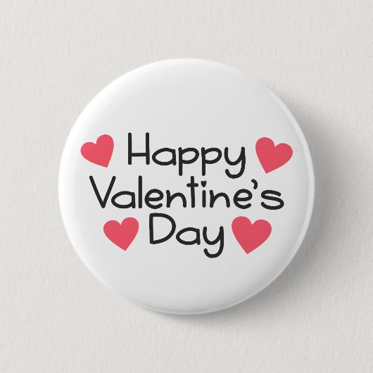 Vrolijke Valentijnsdagkalligrafie | Pin-Button Ronde Button 5,7 Cm (Voorkant)