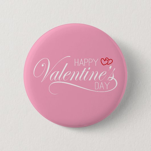 Vrolijke Valentijnsdagkalligrafie | Pin-Button Ronde Button 5,7 Cm (Voorkant)